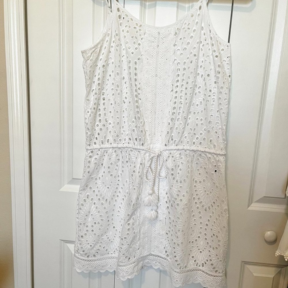 VINEYARD VINES WHITE, EYELET, SOFT COTTON, SWIMSUIT COVER-UP SIZE XL
